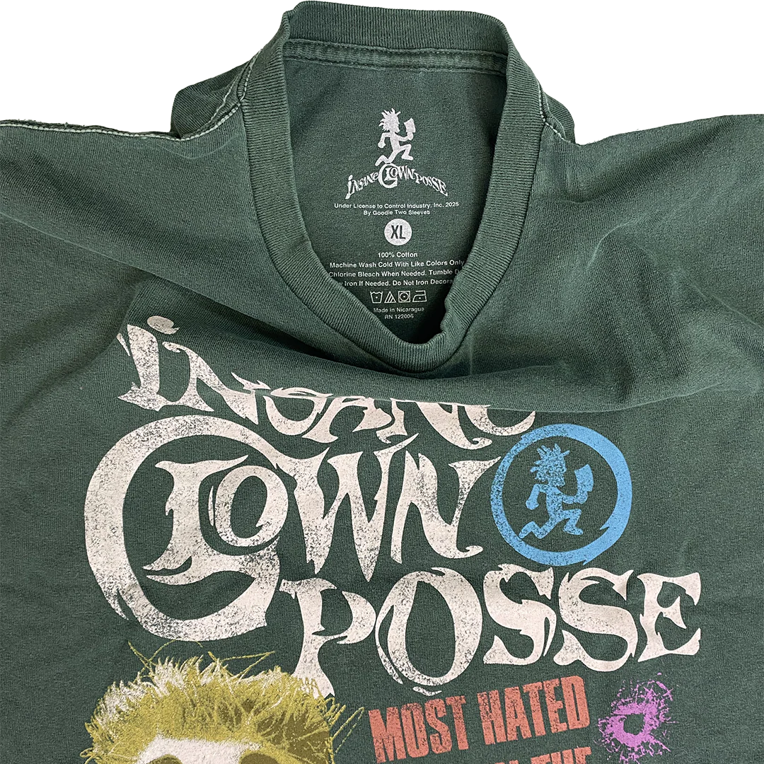 "Most Hated In The World" T-Shirt In Green - Image 3